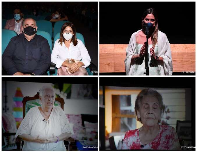 Momentos del acto de anoche en el Teatro Municipal/Antonio Alí.